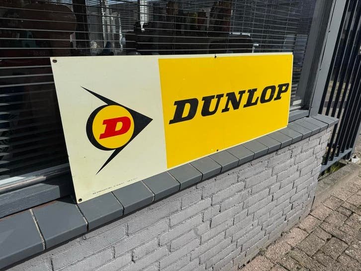 Vintage Dunlop Reclamebord - Rob Otten Plastic Brux, Ophalen, Reclamebord, Gebruikt, .