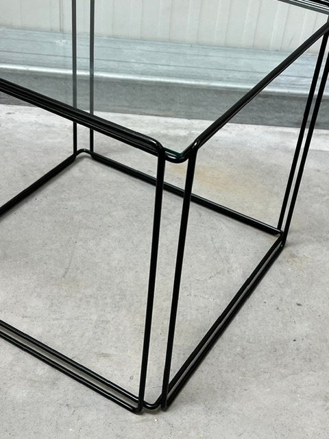 Max Sauze bijzettafel Isocele vintage design tafel zwart, Vintage, ., Ophalen of Verzenden, Metaal