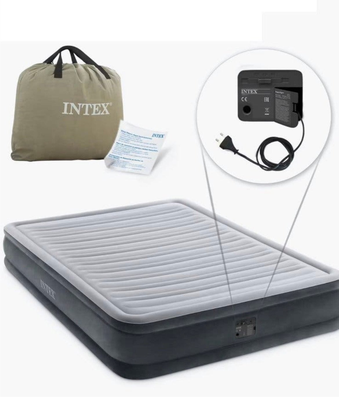 Intex luchtbed, Ophalen, Ingebouwde pomp, Gebruikt, 2-persoons