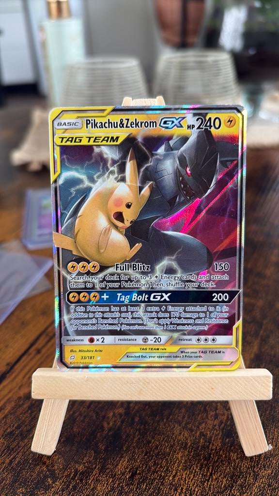Pikachu & zekrom GX tag team, Ophalen of Verzenden, Zo goed als nieuw