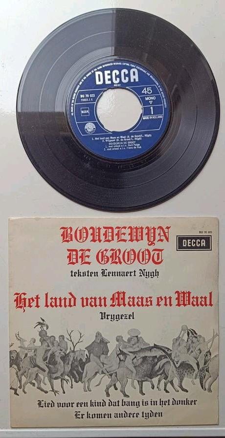 Boudewijn de Groot - EP Het Land van Maas en Waal  + 3, Cd's en Dvd's, Vinyl Singles, Fotohoes, Ophalen of Verzenden, Nederlandstalig