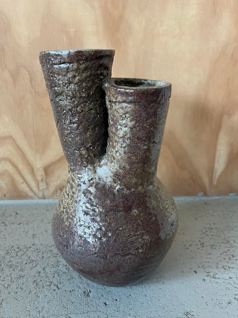 Vintage Mid-Century Raku Vaas, Ophalen of Verzenden, Gebruikt, Overige kleuren