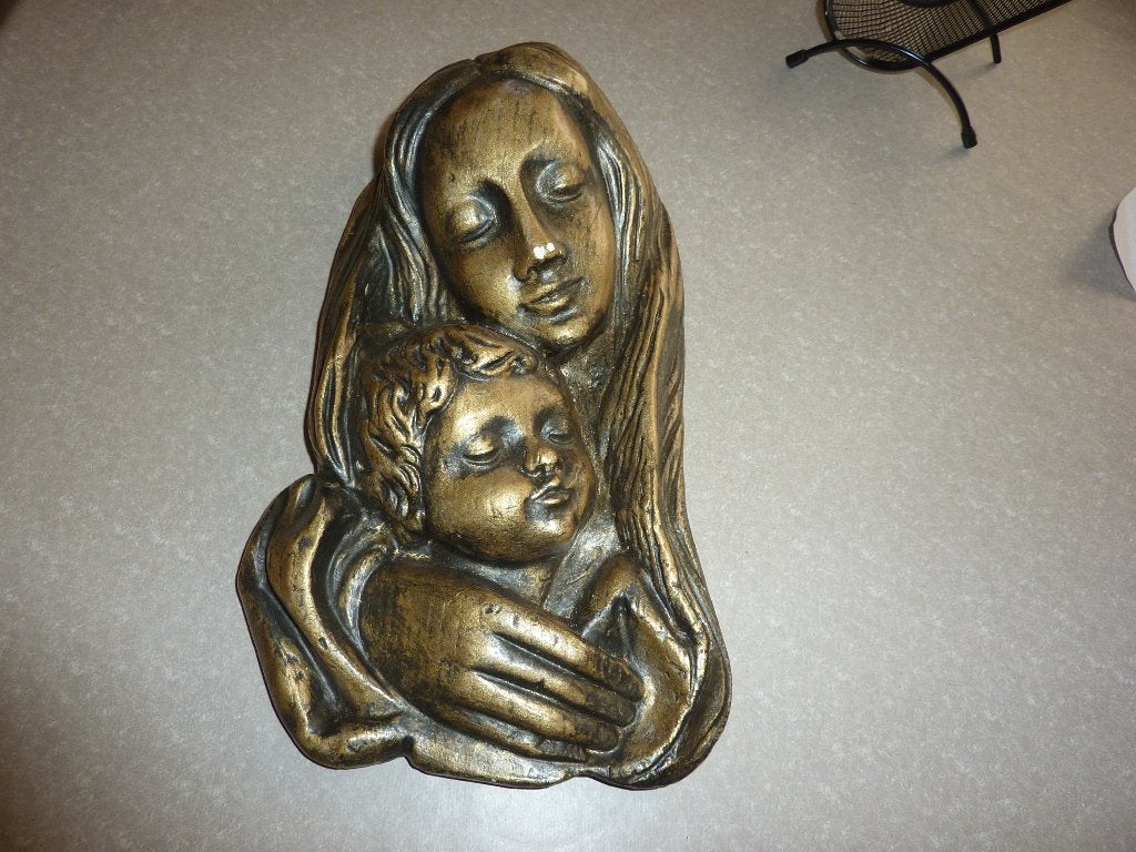 oud religie wandbeeld maria met kind, Ophalen of Verzenden