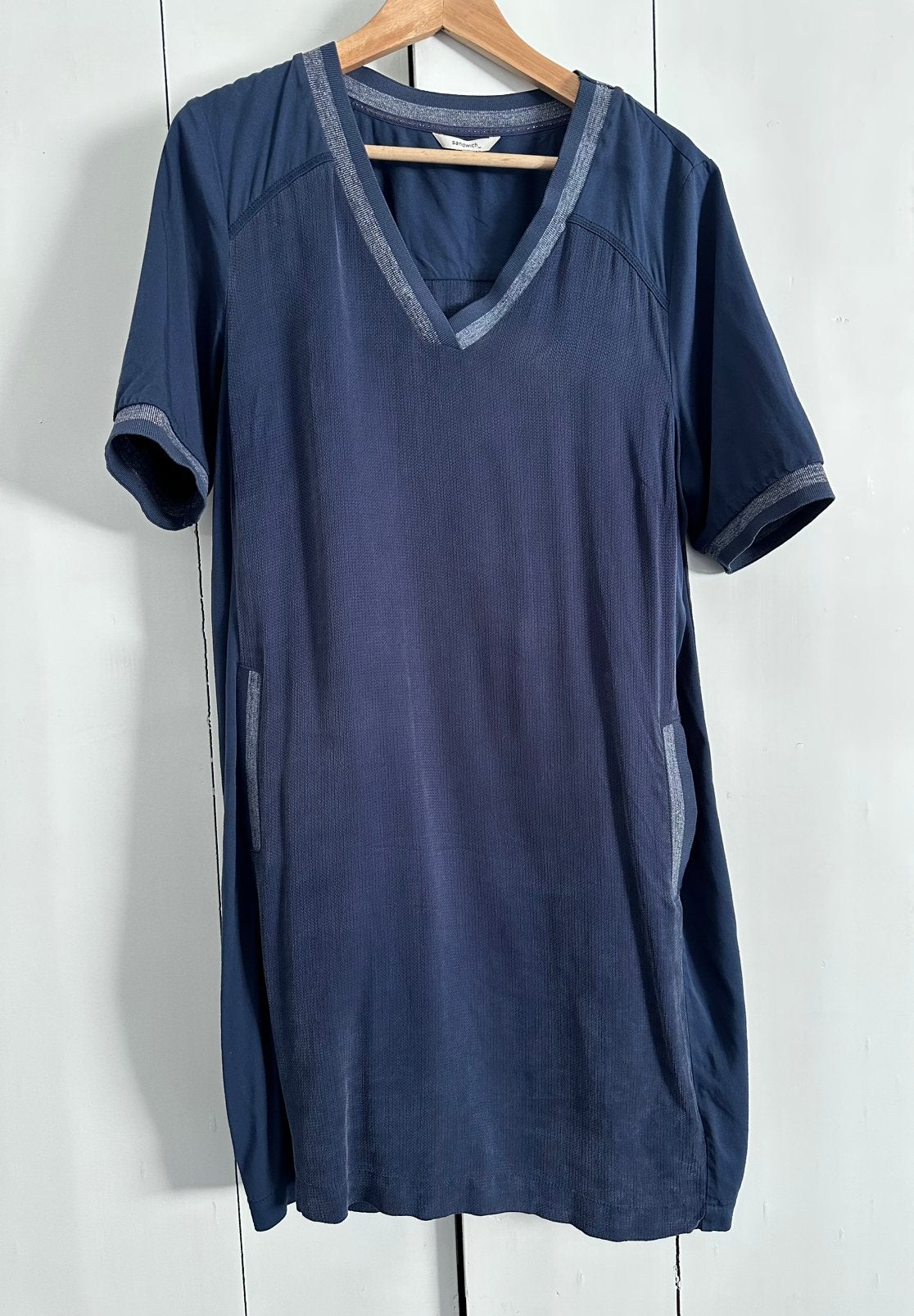 Sandwich zomerjurk tuniek blauw M, Ophalen of Verzenden, Zo goed als nieuw, Blauw, Boven de knie