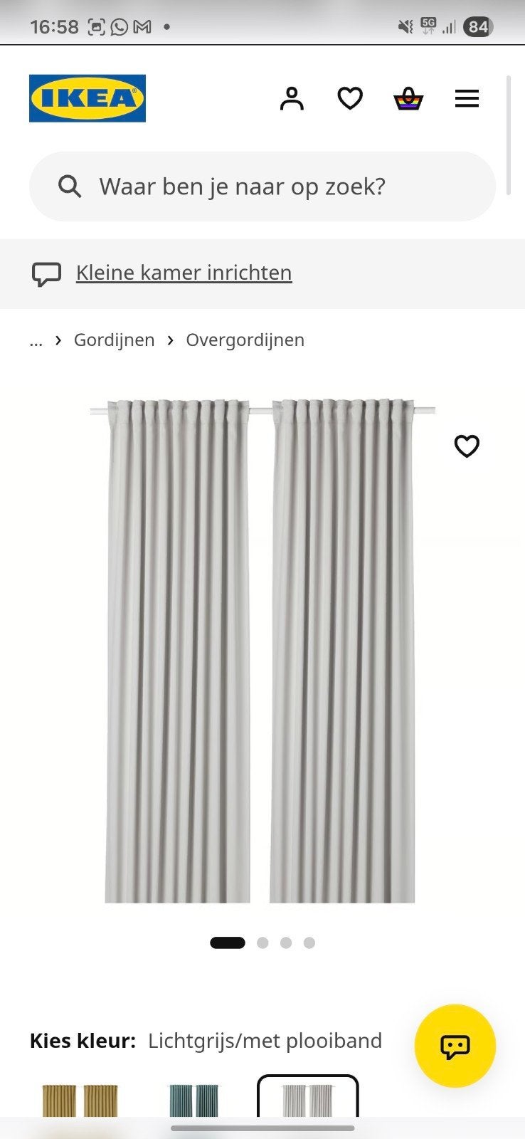 4x IKEA MAJGULL Verduisterende Gordijnen Lichtgrijs, Plooiafwerking, Ophalen of Verzenden, Gebruikt, Overgordijn