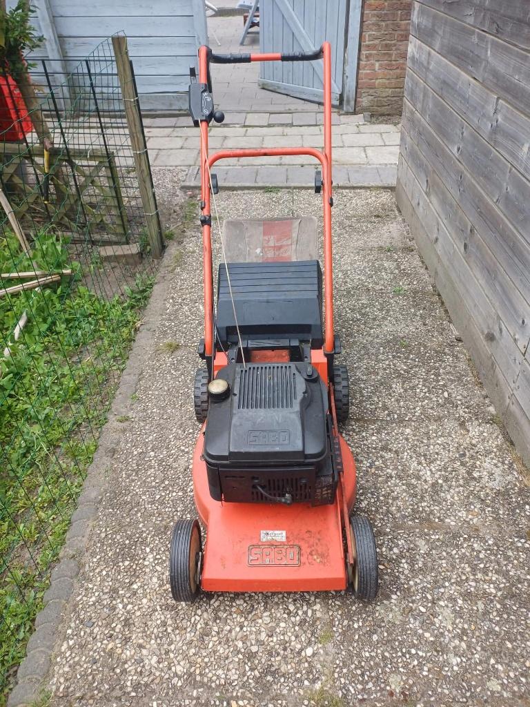 sabo benzine grasmaaier met aandrijving, Tuin en Terras, Grasmaaiers, Ophalen, Gebruikt, Benzine-grasmaaier, Sabo
