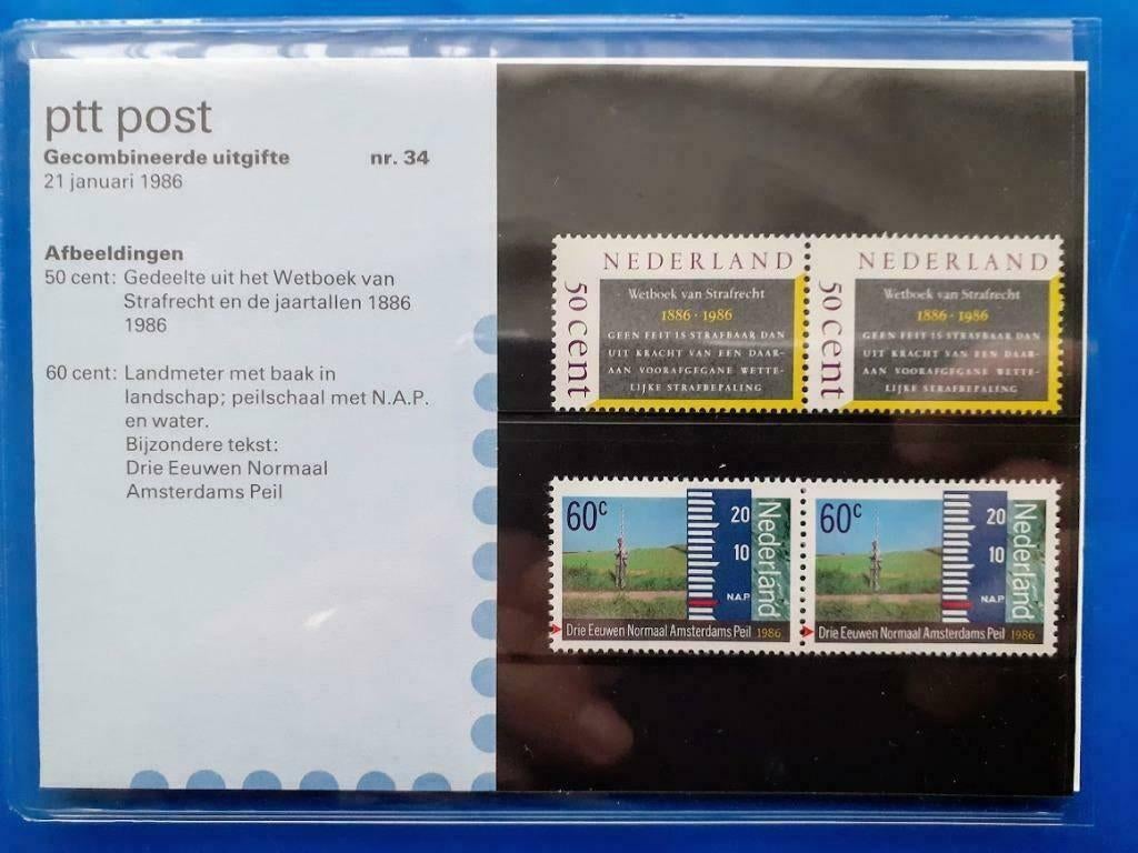 Postzegelmapje 34 - Gecombineerde Uitgifte 1986, Verzenden, Na 1940, Postfris