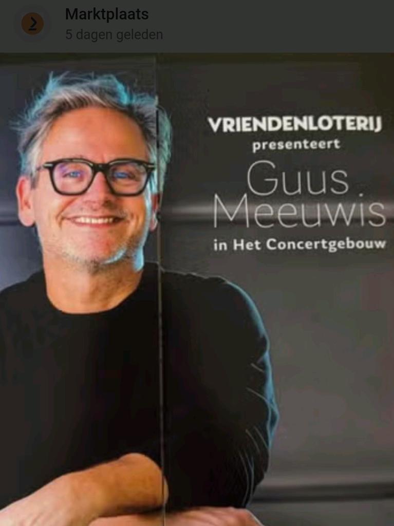 Guus meeuwis concertgebouw 2 kaartjes, Tickets en Kaartjes, Twee personen, Juni, Levenslied