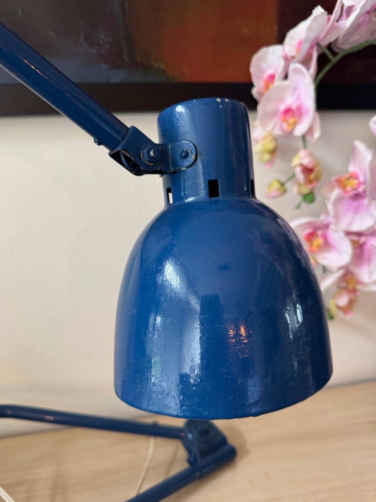 Antieke Architectenlamp - Blauw, Ophalen of Verzenden