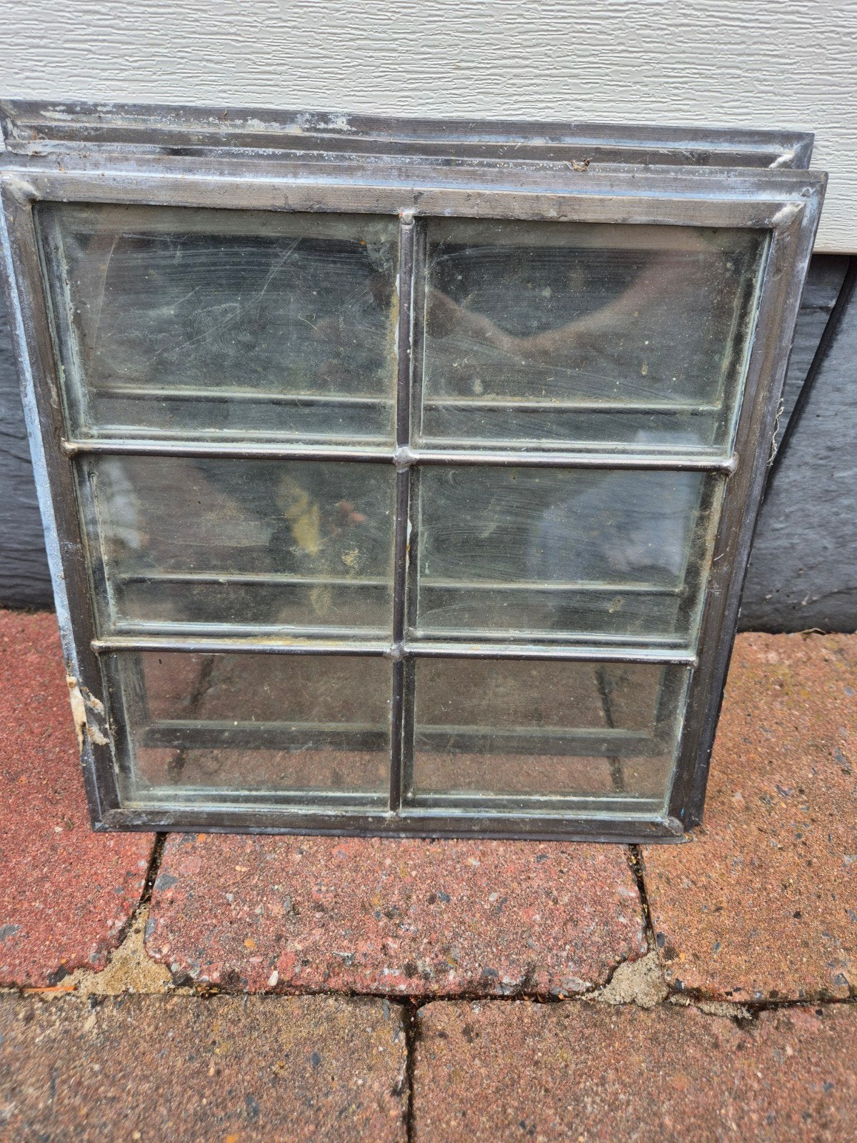Oud raam met 6 ruitjes, Gevelraam of Ruit, Gebruikt, Minder dan 80 cm, Ophalen of Verzenden