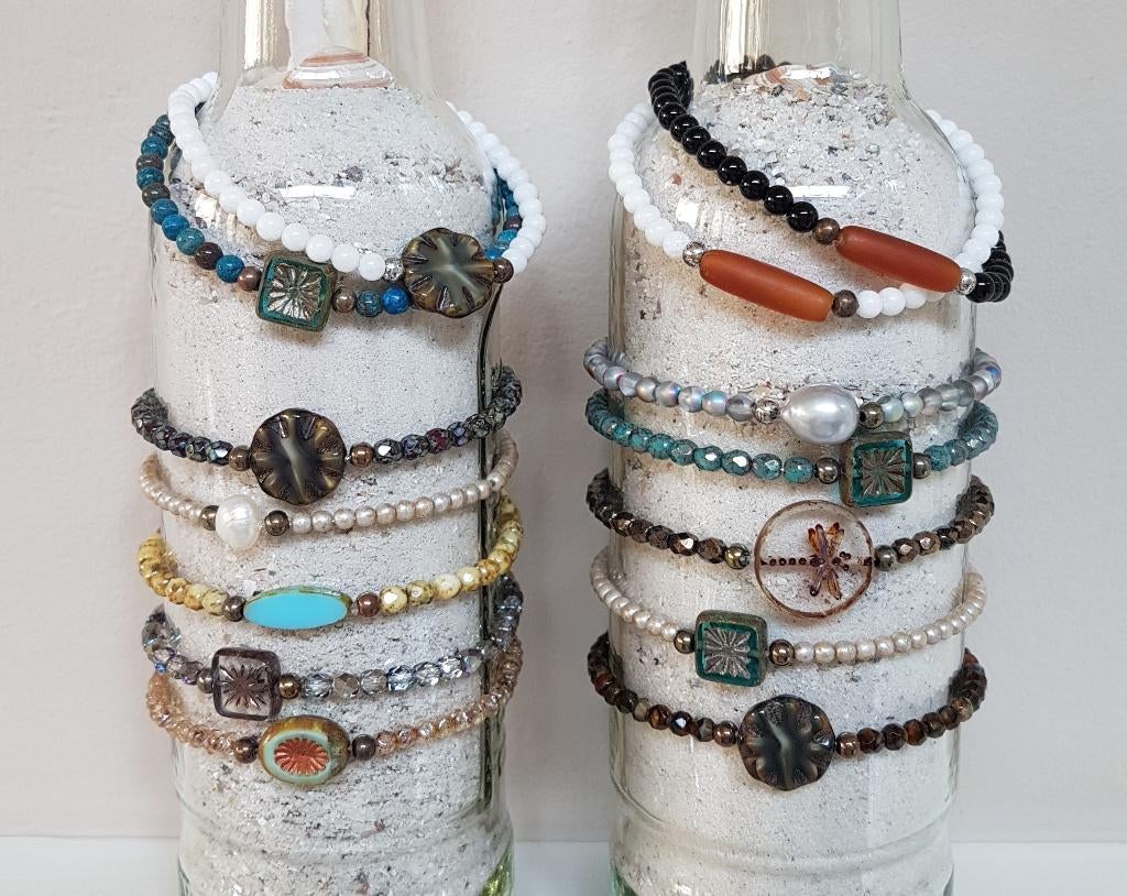 Hippe Boho Ibiza Armbandjes van Tsjechisch glas, Met bedels of kralen, Overige kleuren, Verzenden, Nieuw