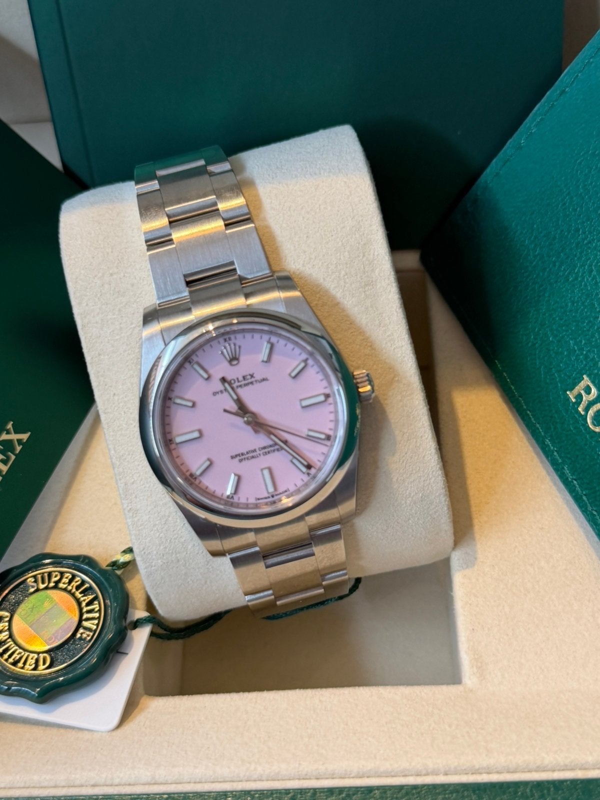 Rolex 124200 Candy Pink 34 mm (8/2026) NEW, Ophalen, Staal, Polshorloge, Nieuw
