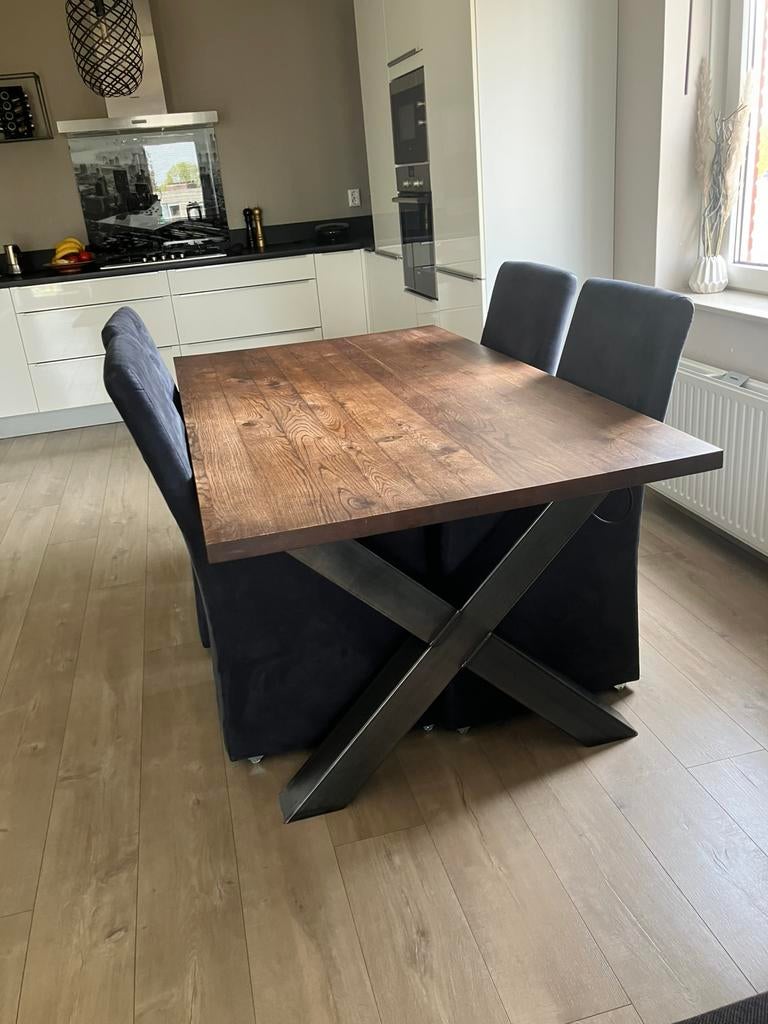 4x eetkamerstoelen antraciet inclusief wieltjes, Huis en Inrichting, Ophalen, Zo goed als nieuw, Rond, 50 tot 100 cm