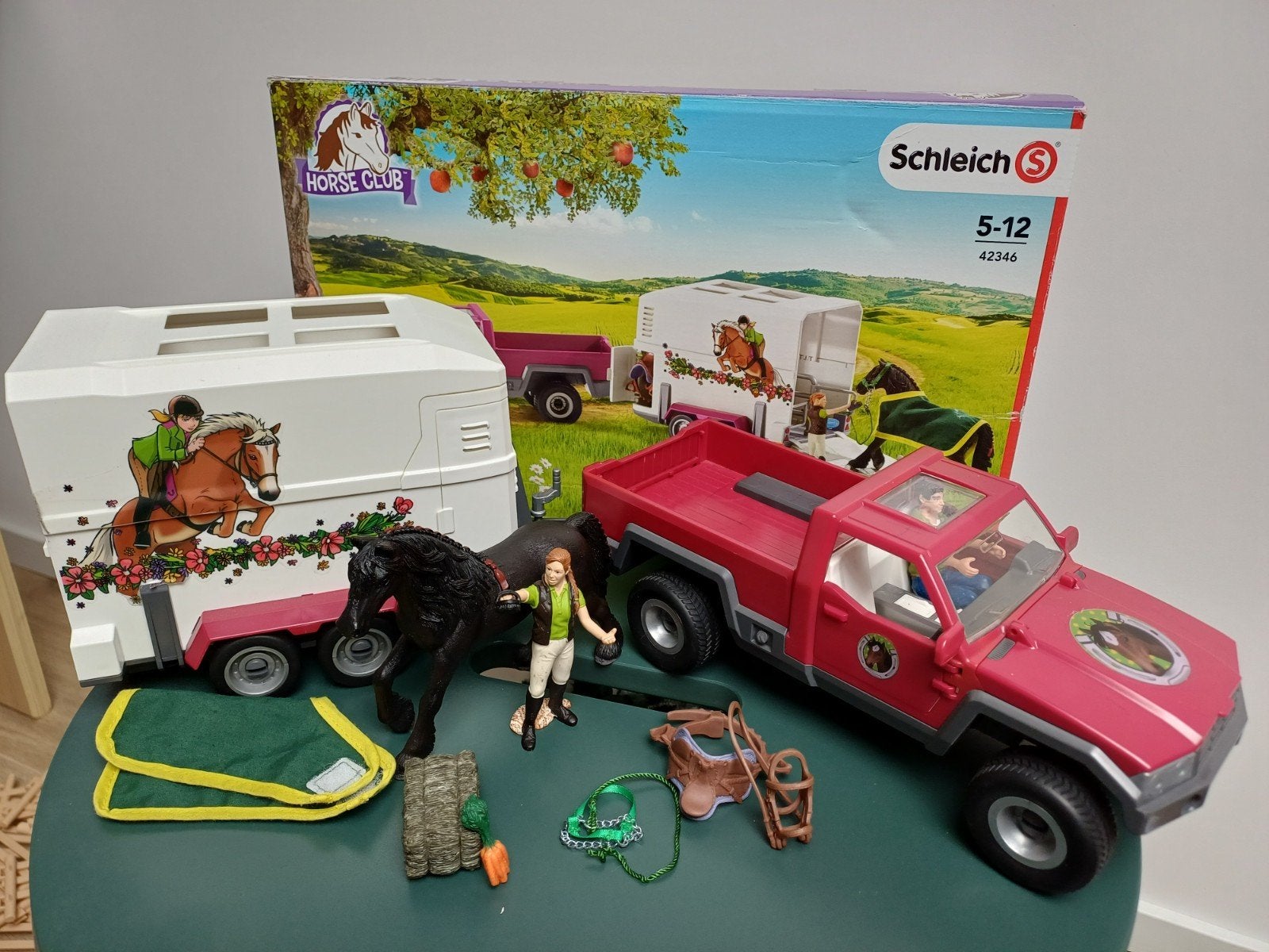 Schleich Horse Club Pick-up met Paardentrailer, Ophalen of Verzenden, Gebruikt