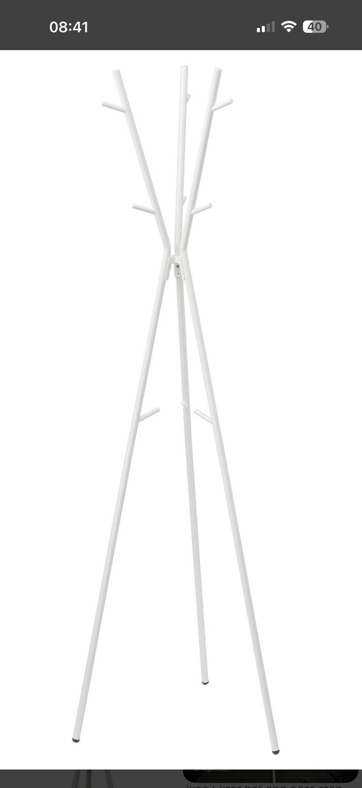 2 stuks IKEA TJUSIG Staande kapstok wit Zo goed als nieuw, Ophalen, Zo goed als nieuw, Metaal, Staande kapstok