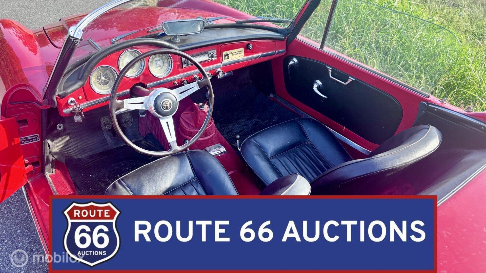 Alfa Romeo Giulia Spider | 1962 | Route 66 Auctions, Auto's, Overige carrosserieën, Zwart, Bedrijf, Handgeschakeld