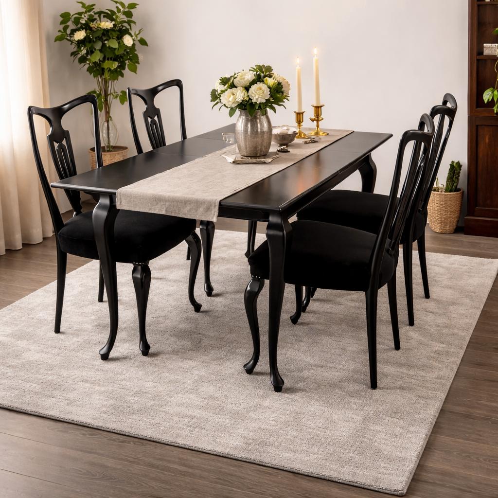 Queen Ann uitschuifbare eettafel inclusief 4 stoelen, Ophalen, Queen Ann, 50 tot 100 cm, Zo goed als nieuw