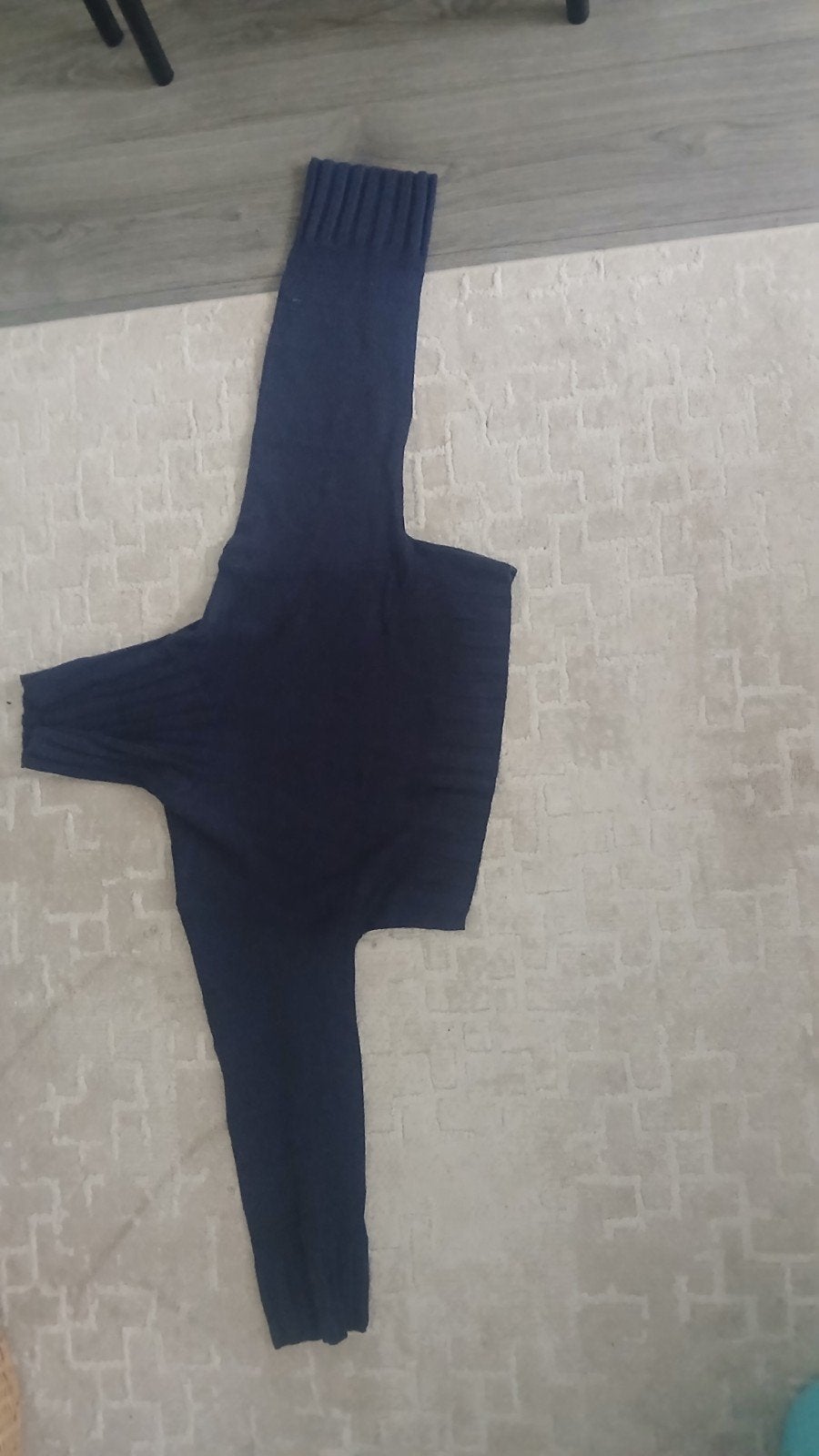 Donker blauwe coltrui, kort, Ophalen, H&M, Blauw, Maat 34 (XS) of kleiner