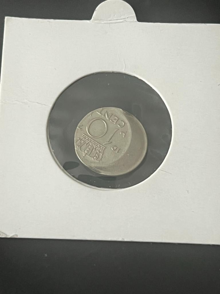 Nederlandse 10 cent munt Juliana misslag, Postzegels en Munten, Munten | Nederland, Ophalen of Verzenden
