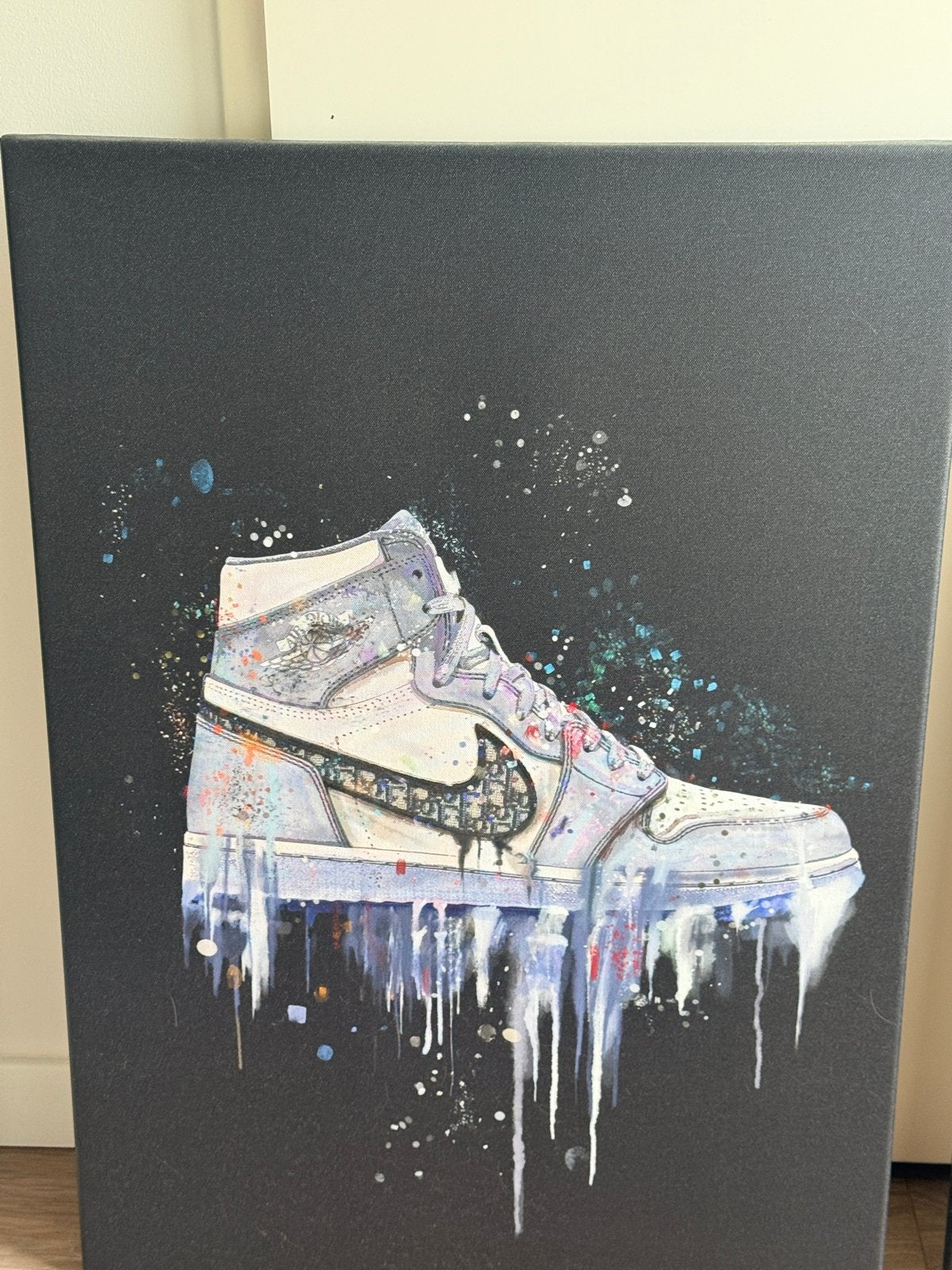 Wallfield Canvas doek 50 x 70 cm Jordan Nike air, Ophalen, 50 – 75, 50 tot 75 cm, Print