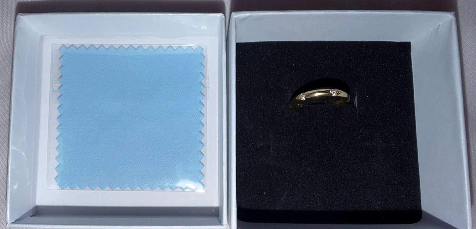 Elegante 14K Vergulde Ring met Moissanite MAAT 6, Nieuw, Ophalen of Verzenden, Kleiner dan 17, Dame of Heer