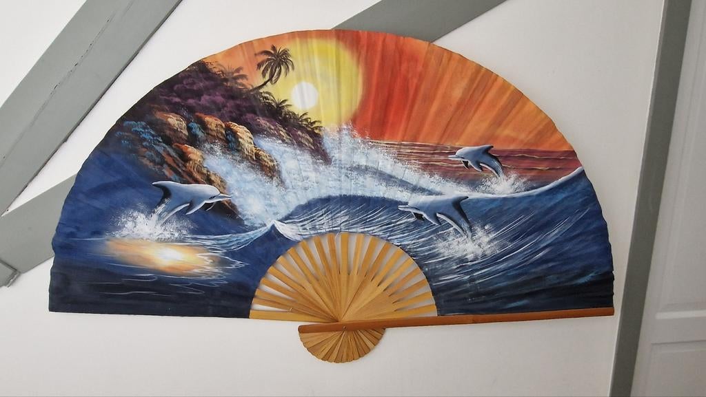 Grote waaier voor aan de muur 151x88cm, Ophalen, 151 cm, Meerkleurig, Zo goed als nieuw
