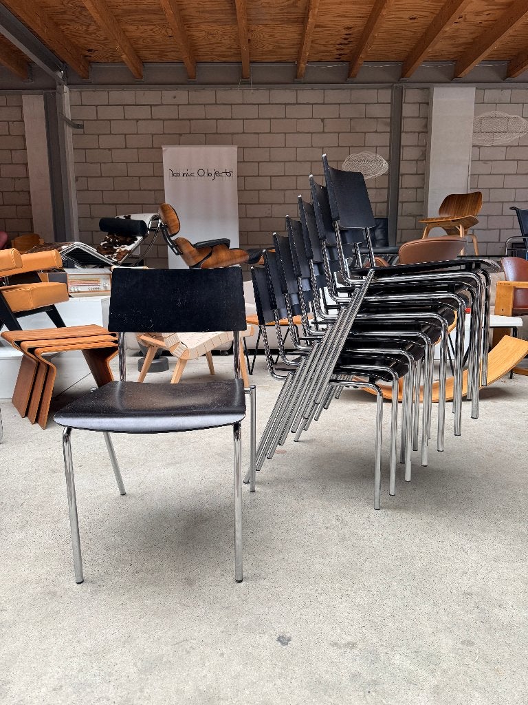 Vintage Randers stapelstoel (voorraad: 8), Ophalen, Gebruikt, Zwart, Vintage