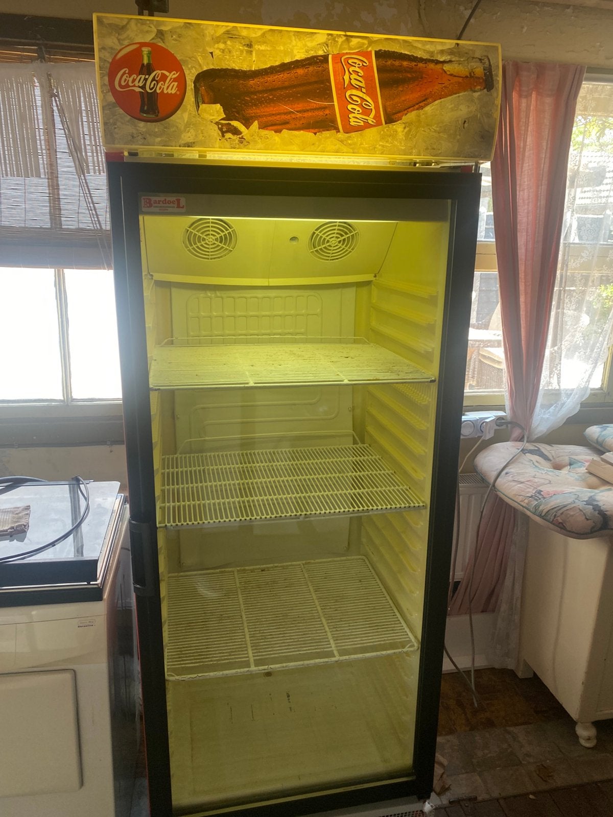 Grote Coca Cola koelkast, Witgoed en Apparatuur, Koelkasten en IJskasten, Gebruikt, Zonder vriesvak, 200 liter of meer, 160 cm of meer
