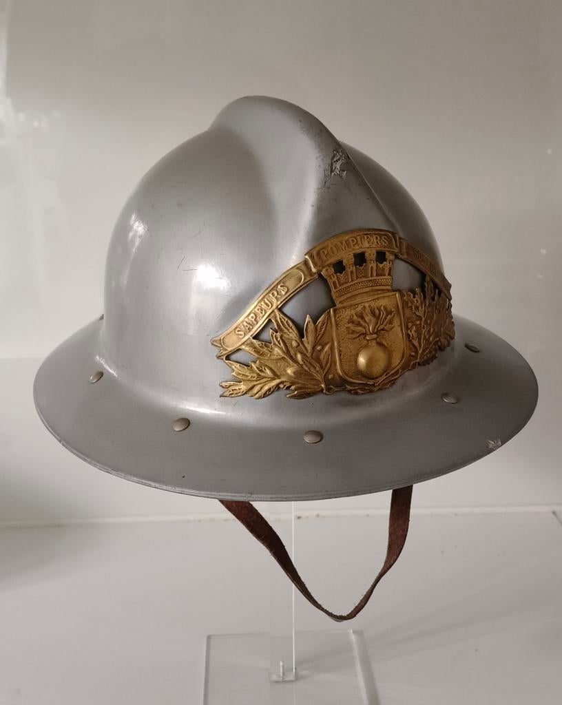 Franse brandweerhelm – vintage jaren 50/60, Antiek en Kunst, Curiosa en Brocante, Ophalen of Verzenden