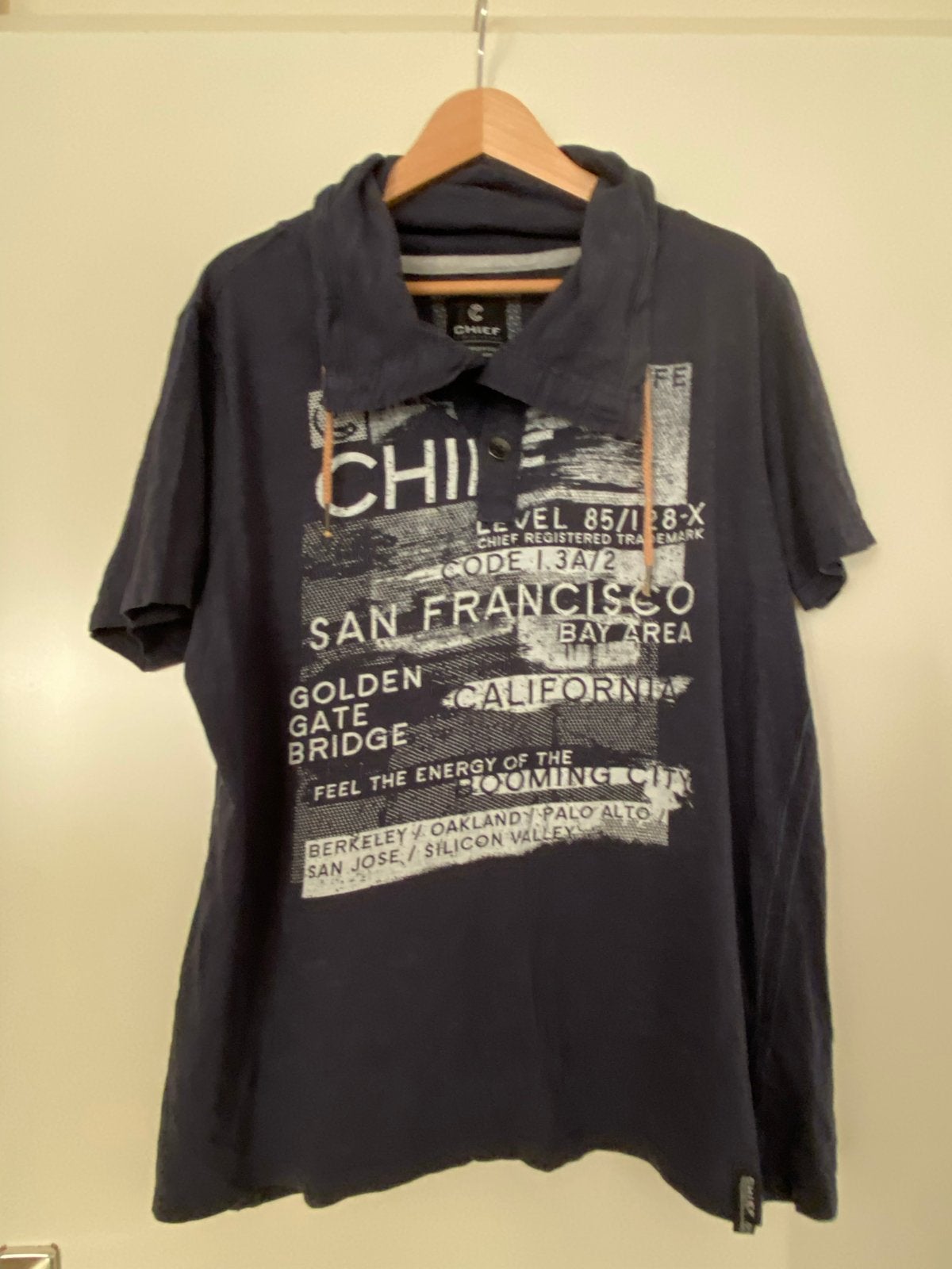 Chief T-shirt met San Francisco print - Maat XL, Ophalen of Verzenden, Zo goed als nieuw, Maat 56/58 (XL), Blauw