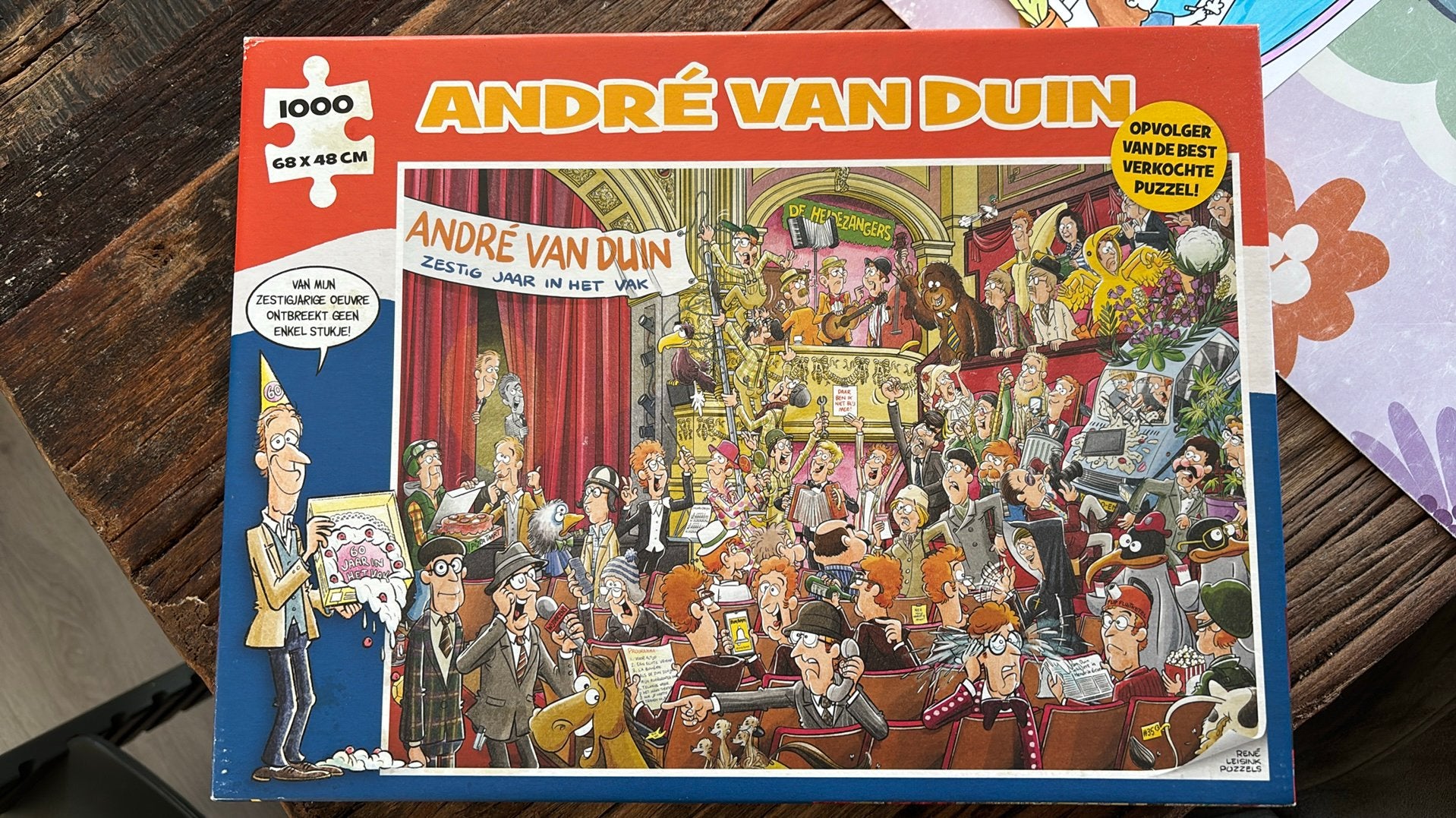 Andre van duin “60 jaar in het vak”, Hobby en Vrije tijd, Ophalen of Verzenden, 500 t/m 1500 stukjes, Zo goed als nieuw