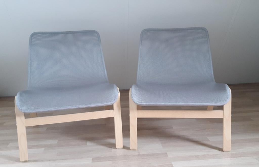 IKEA Nolmyra fauteuil 2 stuks, Huis en Inrichting, Ophalen, Minder dan 75 cm, Hout, 50 tot 75 cm