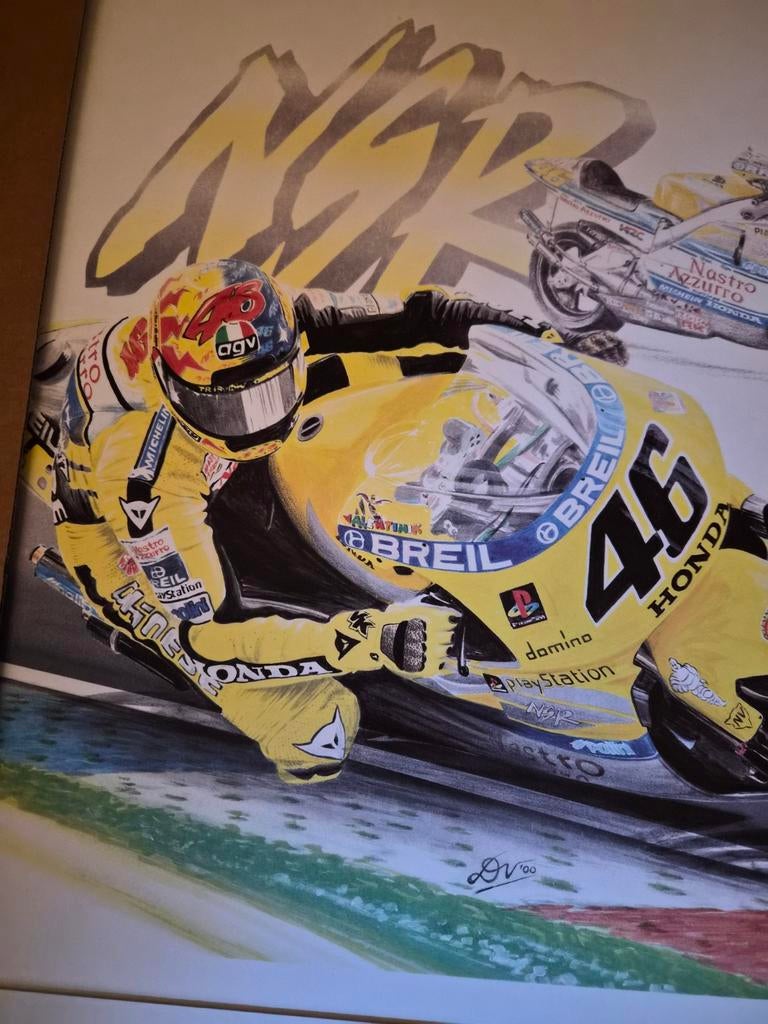 "Valentino Rossi David Wilson limited edition print 201/250", Ophalen of Verzenden