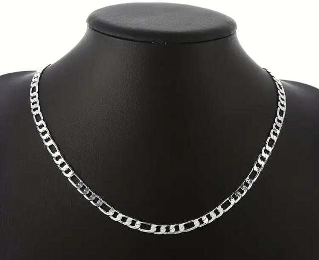 Ketting Figaro schakel sterling 925 verzilverd 70 CM -NIEUW-, Ophalen of Verzenden, Nieuw, Zilver, Overige materialen