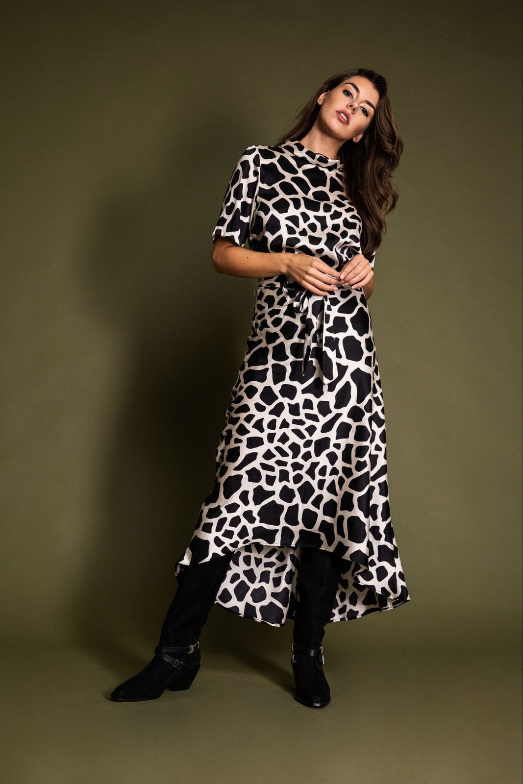 BR&DY - Giraffe Print Set: Blouse en Rok | Maat XL, Kleding | Dames, Rokken, Zwart, Maat 46/48 (XL) of groter, Ophalen of Verzenden