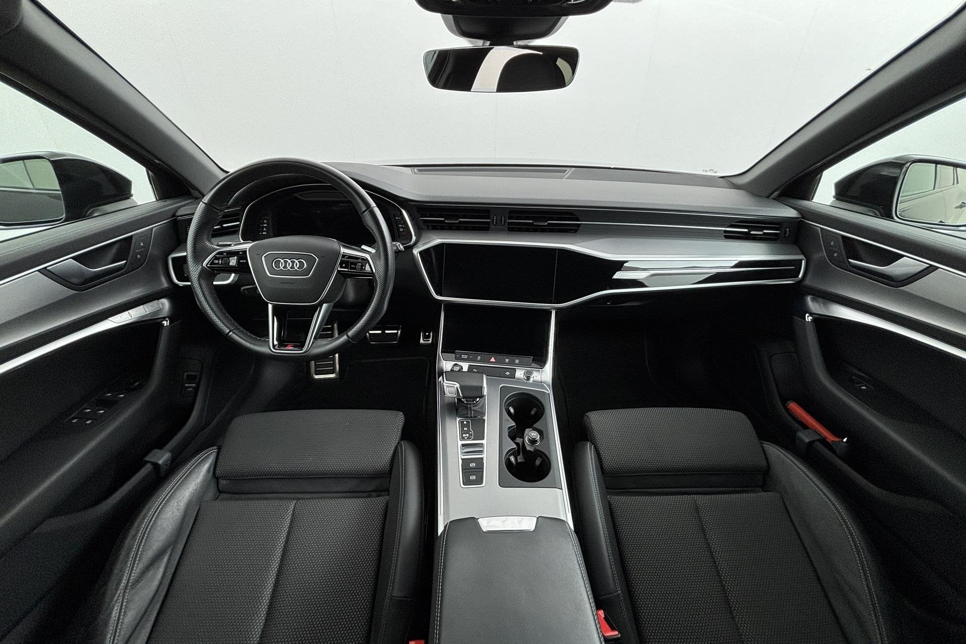 Audi A6 Avant 40 TFSI S edition Elegante zakelijke stationwa, Gebruikt, Leder en Stof, Zwart, Origineel Nederlands