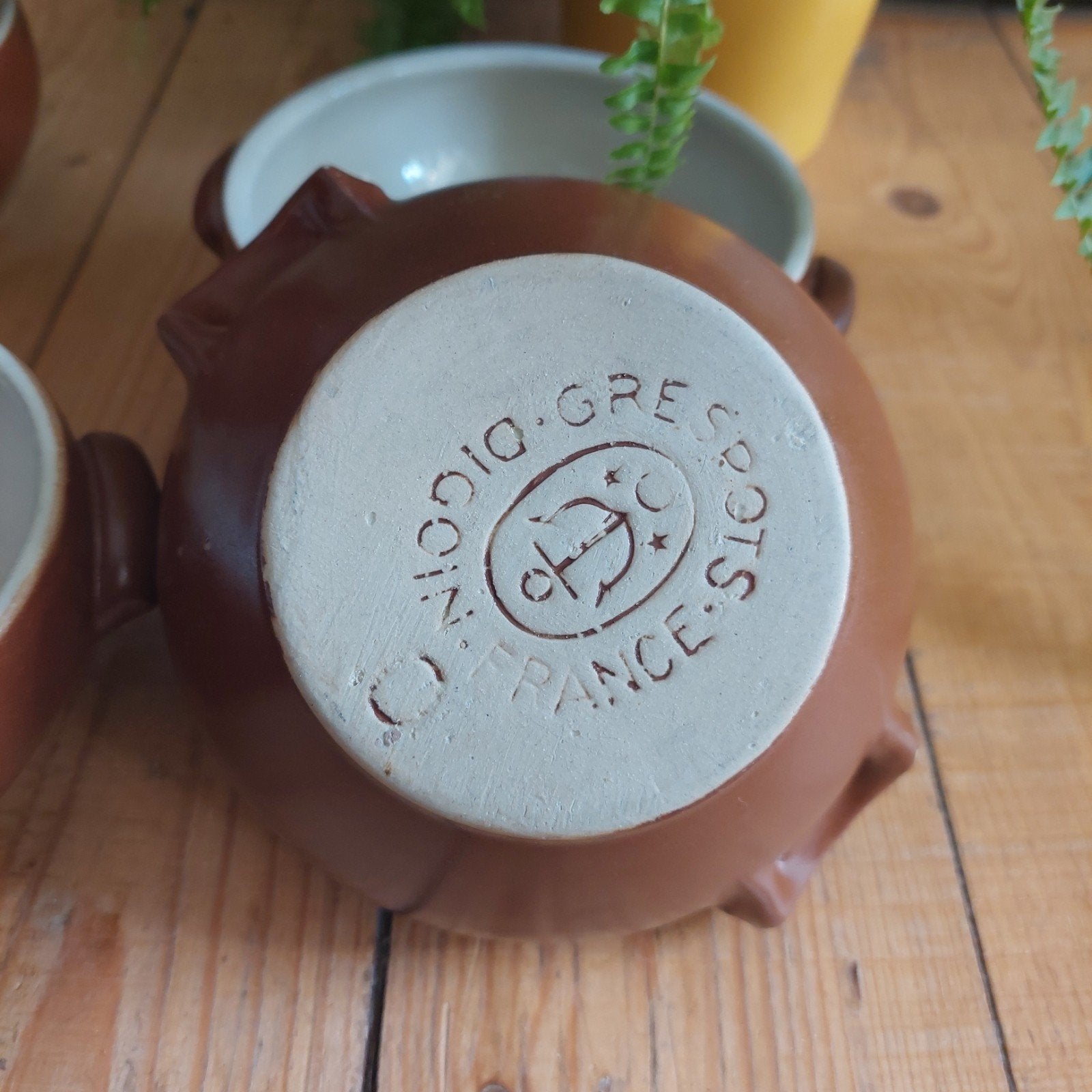 Lucky Vintage Franse kommen – Digoin Grès Pots, Gebruikt, ., Ophalen of Verzenden, Kom(men)