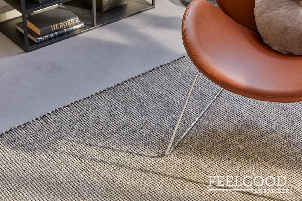 Vloerkleed / Karpet Brinker Torino 830 Grey 200x300cm, Wol, Ophalen of Verzenden, 200 cm of meer, Grijs