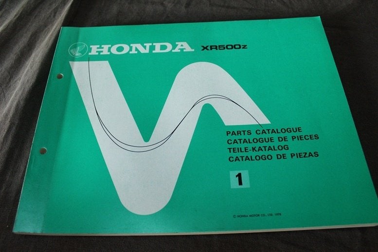 Honda XR500 1978 motorcycle parts catalogue XR500z, Ophalen of Verzenden, Honda