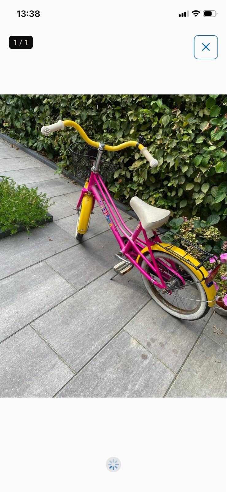 Alpina kinderfiets roze/geel - 16 inch, Fietsen en Brommers, Ophalen, Gebruikt, Terugtraprem, 16 tot 20 inch