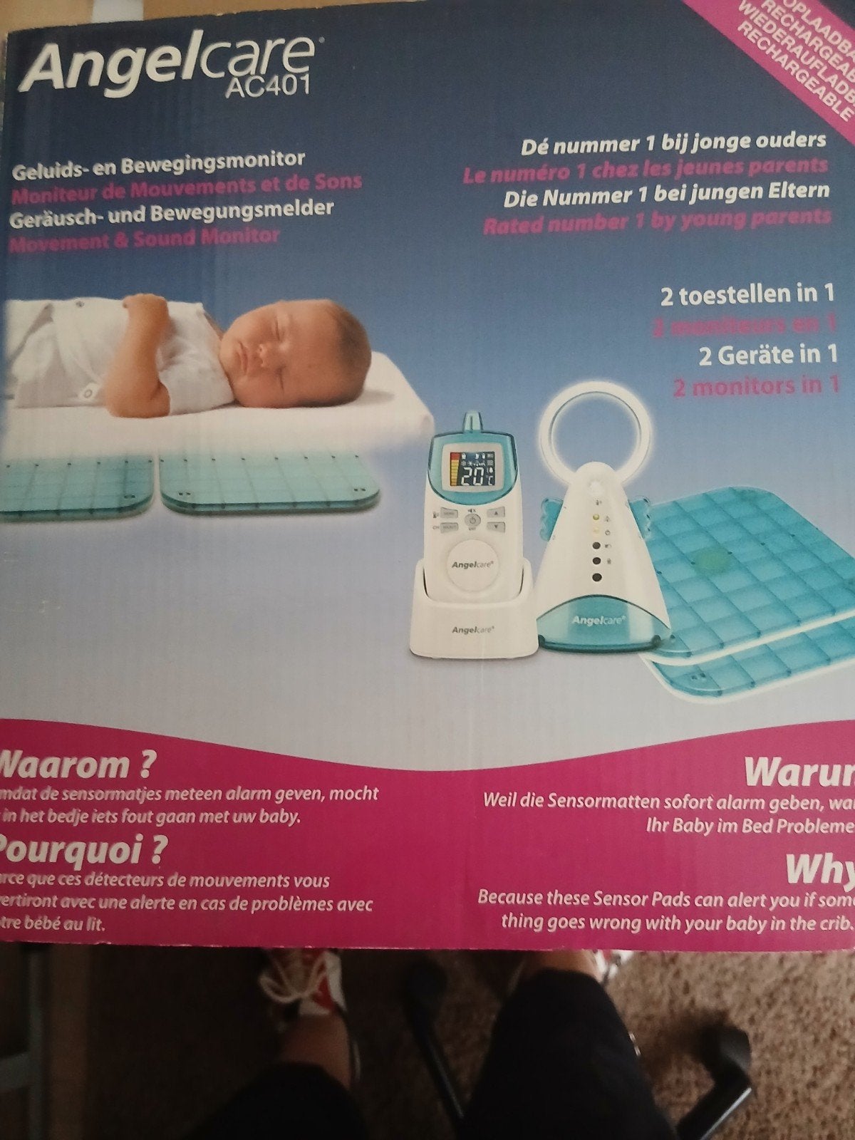 Angelcare AC401 Geluids- en Bewegingsmonitor, Ophalen of Verzenden, Nieuw