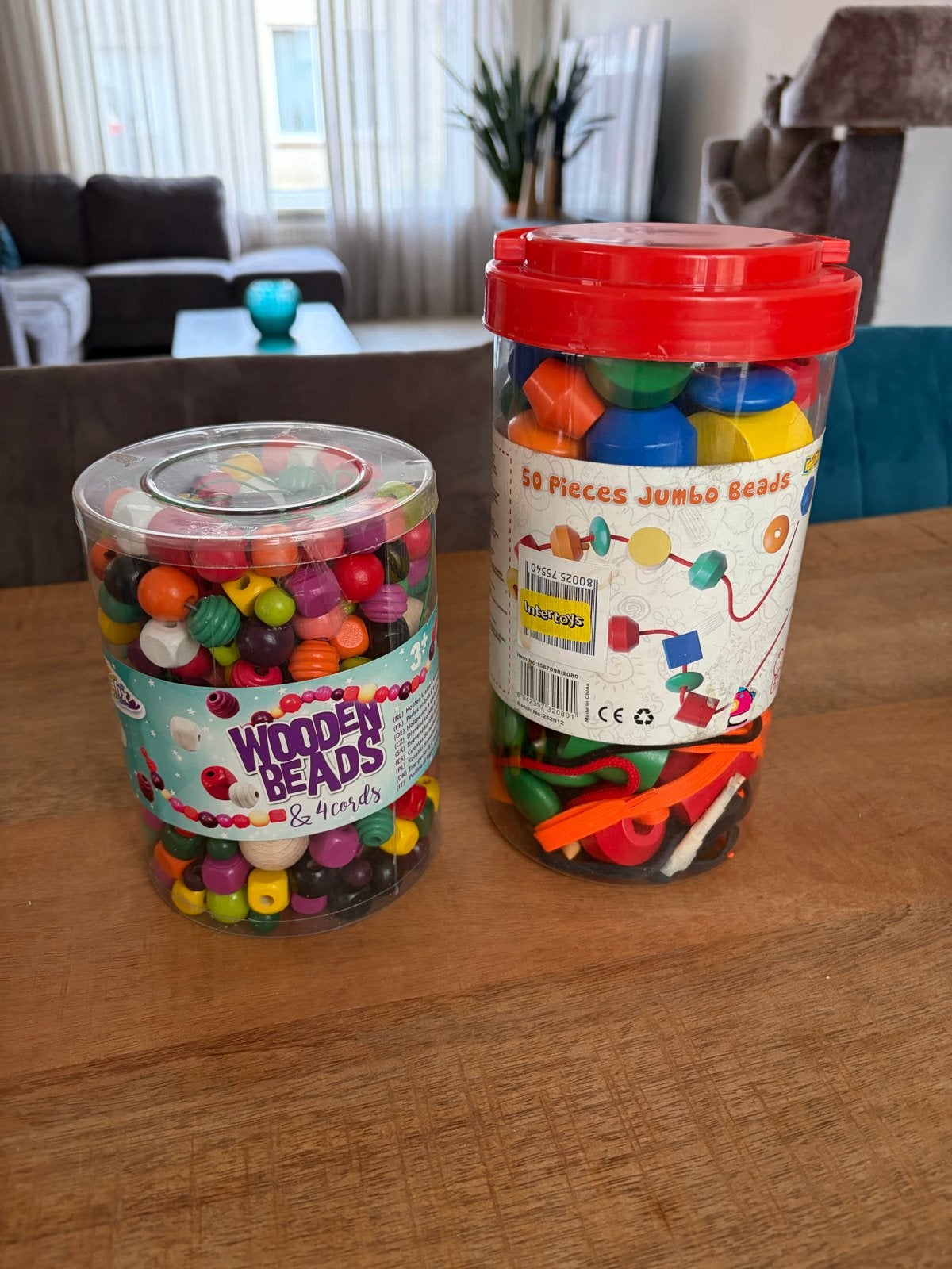 Houten kralen en jumbo kralen set, Ophalen, Zo goed als nieuw