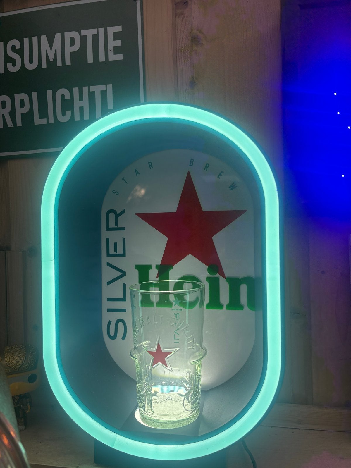 Heineken Silver LED lamp - Uniek decoratiestuk, Ophalen of Verzenden, Gebruikt