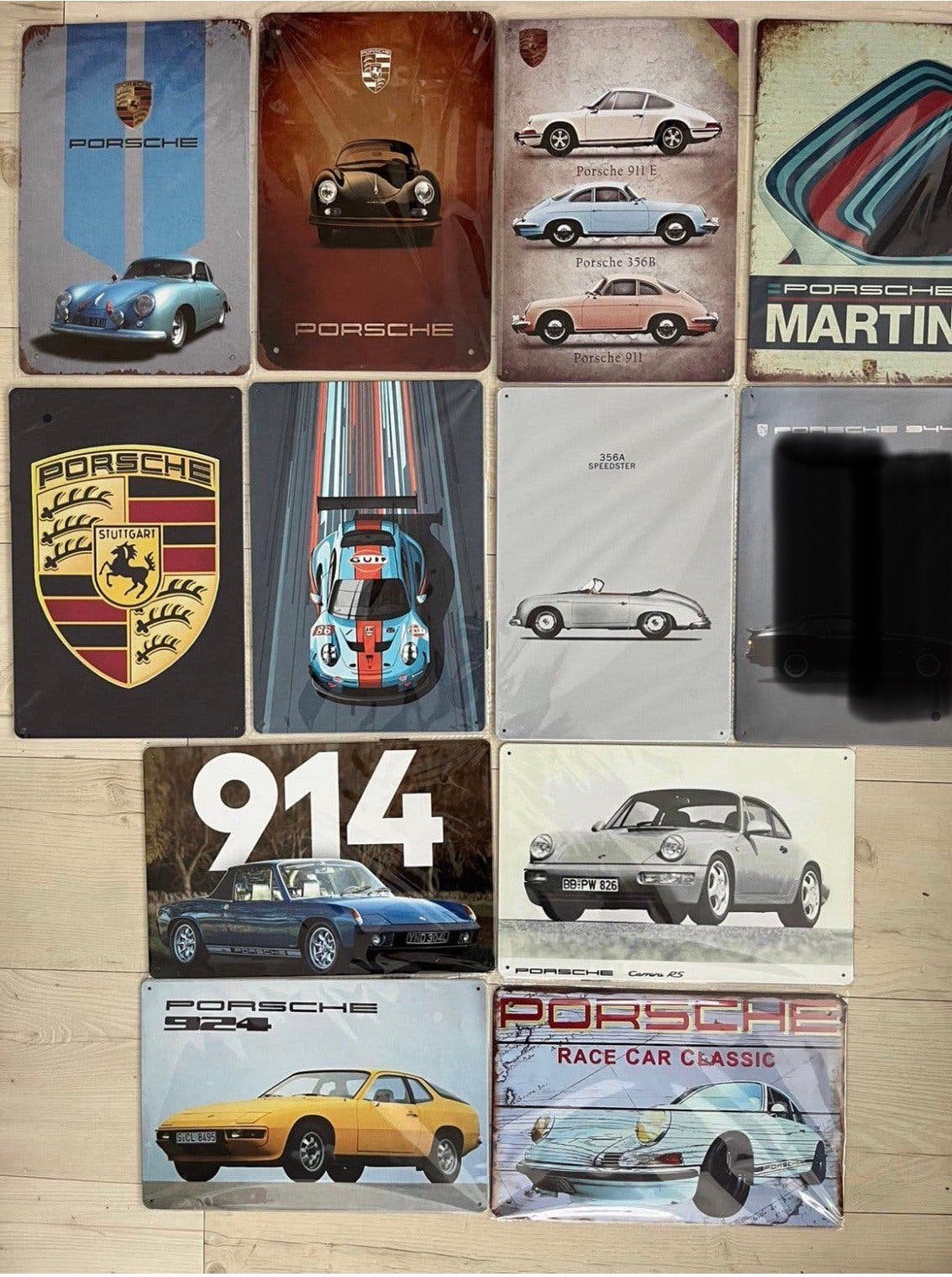 Metalen wandbord Porsche 20x30cm (prijs =p/st) of:3 voor 22€, Verzamelen, Ophalen of Verzenden, Zo goed als nieuw, Reclamebord