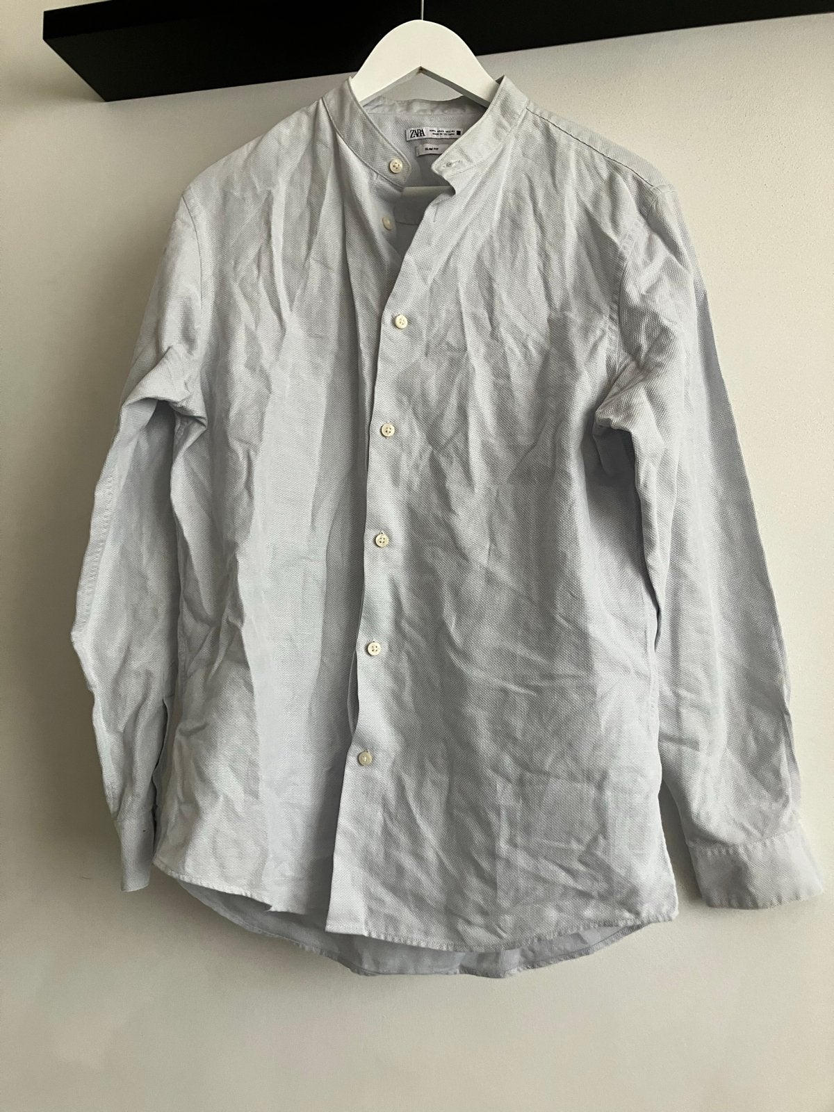 Zara Slim Fit overhemd maat l, Ophalen of Verzenden, Zo goed als nieuw, Grijs, Halswijdte 41/42 (L)