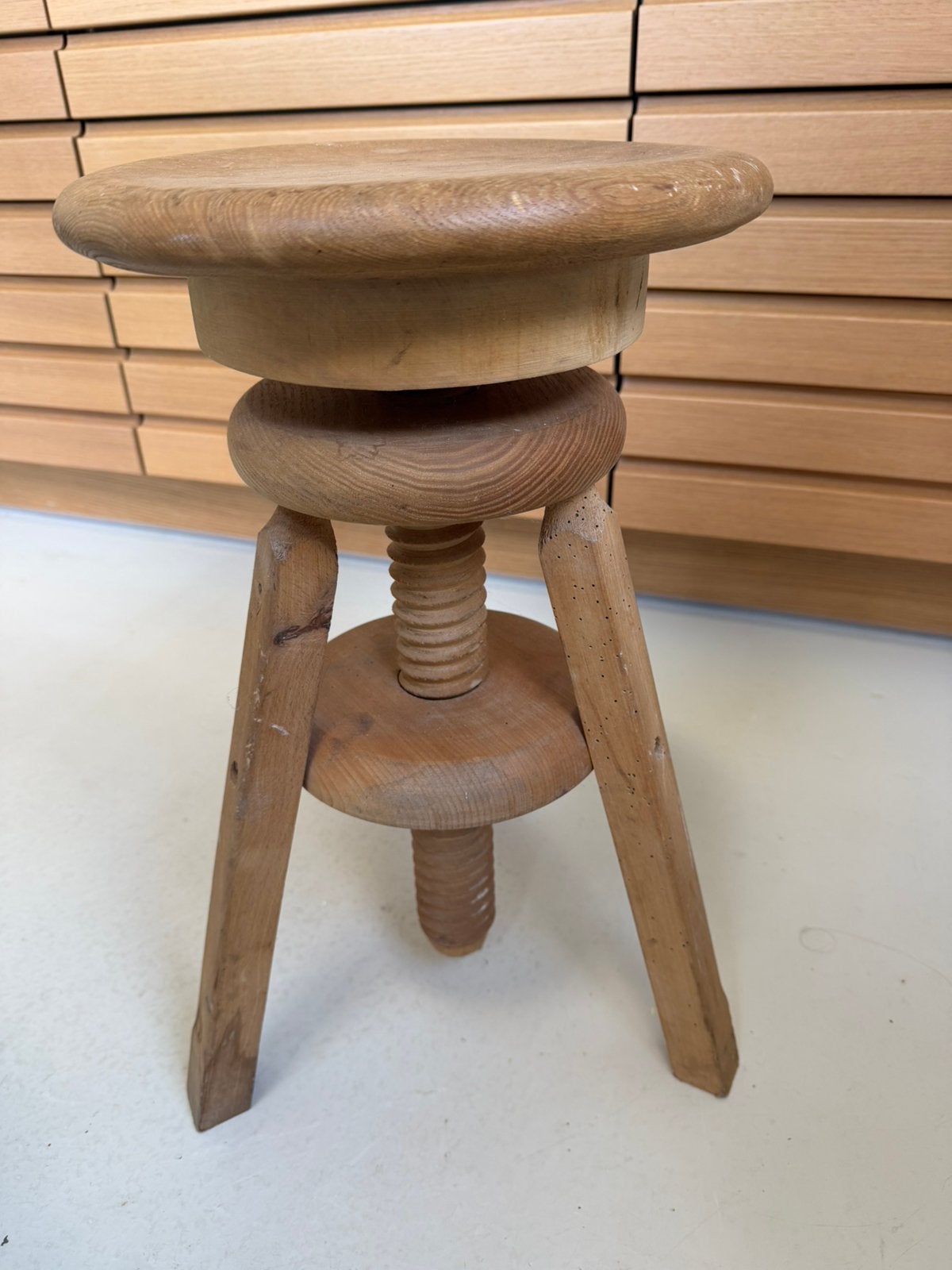 Houten pianokruk, Huis en Inrichting, Krukjes, Ophalen, Zo goed als nieuw, Hout