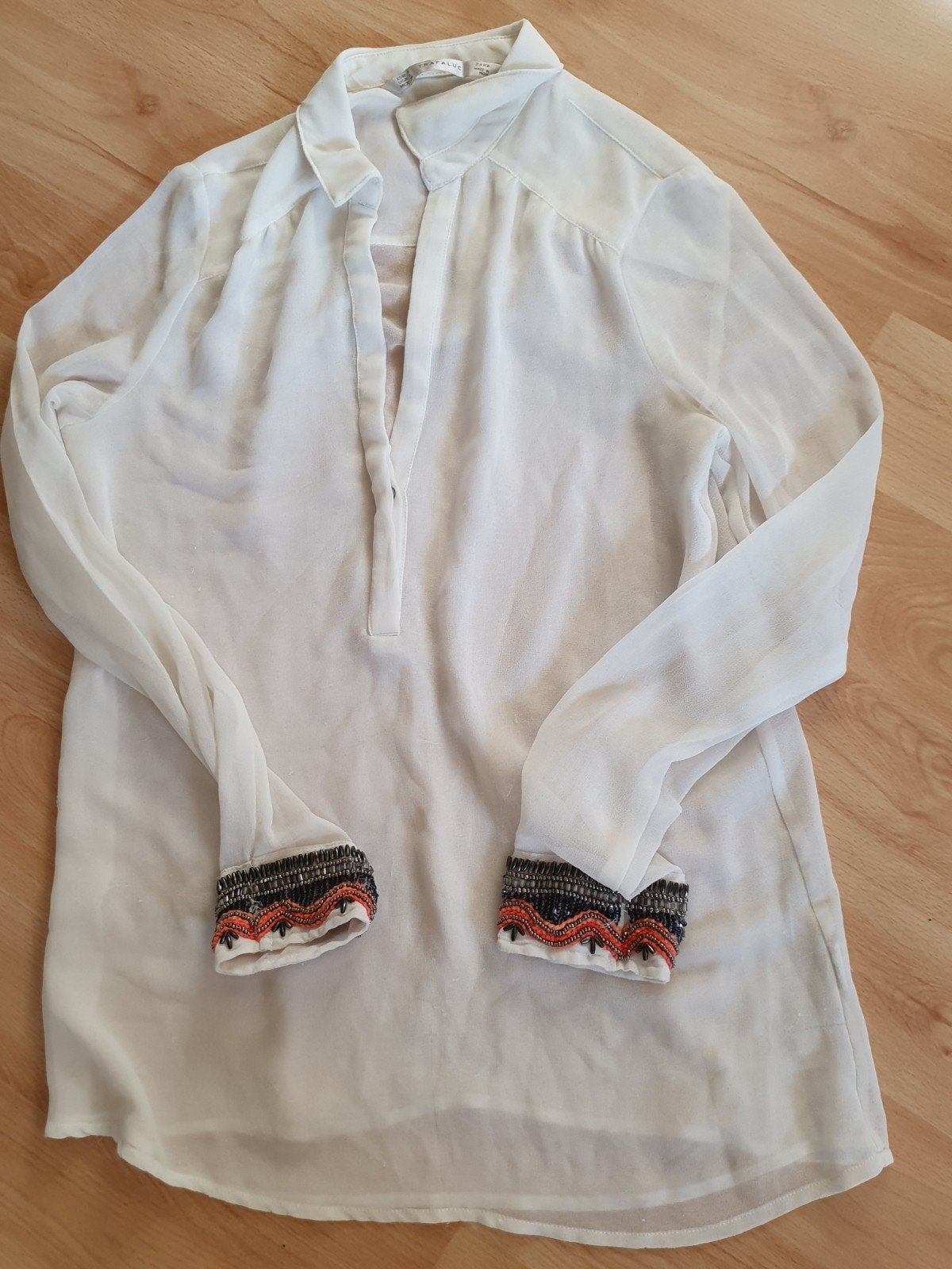 blouse Zara, Ophalen of Verzenden, Zo goed als nieuw, Maat 38/40 (M), Wit