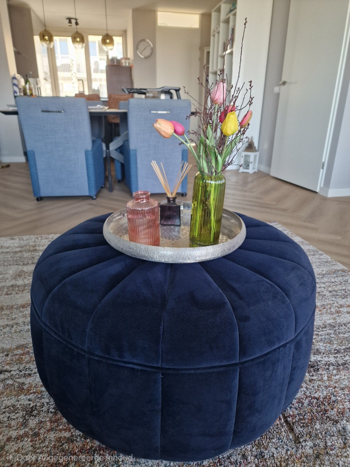 Poef Sofacompany, Gebruikt, Rond, 75 tot 100 cm, Stof