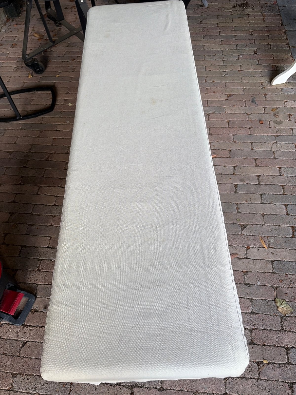 Wit bankje 140x40x45 cm - ideaal voor achter bed, Ophalen, Minder dan 50 cm, Gebruikt, 125 cm of meer