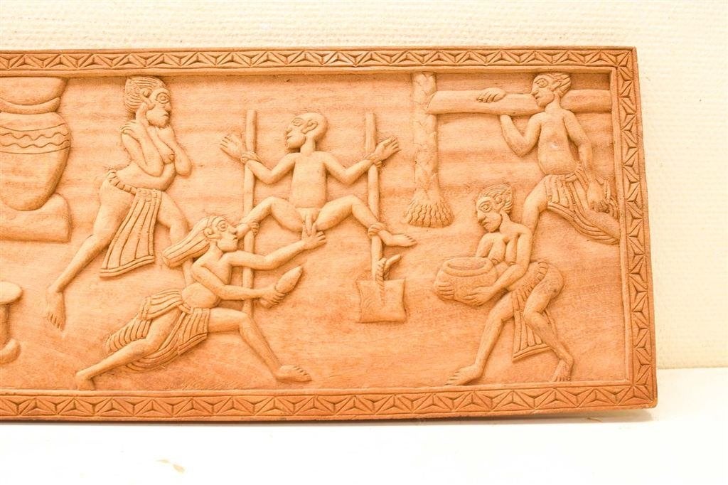 Houten plank met houtsnijwerk 51262, Ophalen of Verzenden